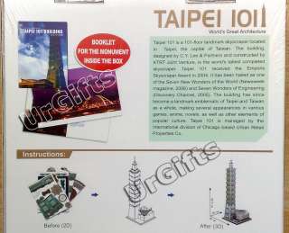       Paper Cardboard 3D Puzzle Model Taipei 101 Mall 68 pieces a Box