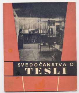 TESLA * Testimonials about Tesla, VERY RARE book from 1956  