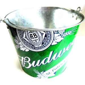  Budweiser St. Patricks Day Metal Beer Bucket (Holds 8 