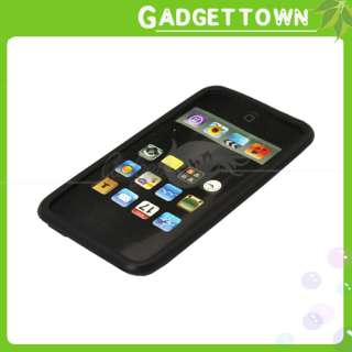 Black Silicone Skin Cover Case for iPod Touch 4 4G 4th  