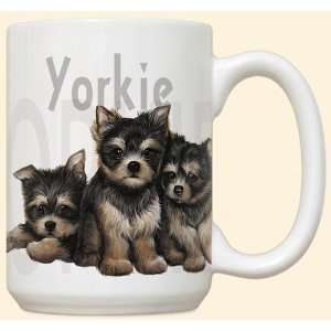  15oz Ceramic Coffee Mug   Yorkie Puppies 