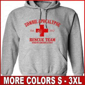 ZOMBIE APOCALYPSE 2012 Rescue Team funny horror sweat shirt halloween 