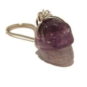  Amethyst Keychain 03 Skull Purple Crystal Stone Healing 