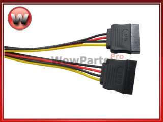 This is a 15 pin SATA male to 2 x 15 pin SATA female power cable 