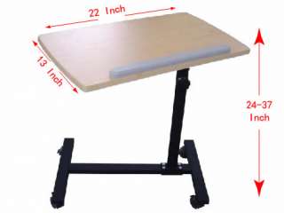 Rolling Adjustable Laptop Table Over Bed TV Food Tray  