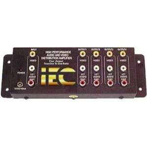  IEC 4 way splitter for Composite Video plus Stereo Audio 