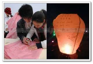 New 100 Large Sky Lantern Wedding Birthday Party Xmas Cylinder Chinese 