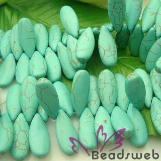 92PCS Natural Gemstone Turquoise Teardrop Beads 24X10mm  