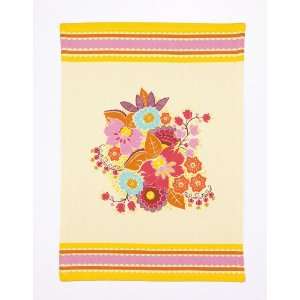  Anna Maria Horner Square Dance Kitchen Towel, Yellow/Pink 