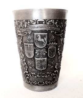 Rein Zinn Vtg 95% Pewter Cup 7 of the 16 States of The German 