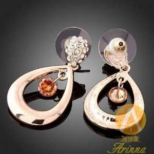  Arinna Swarovski Crystal Champagne Gp Earrings Everything 