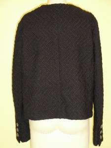 Gorgeous Chanel 09A Classic Black Tweed Jacket 44 NWOT  