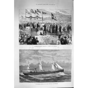  1874 Steam Ship Angelo Wilson Line Icelanders Delegates 