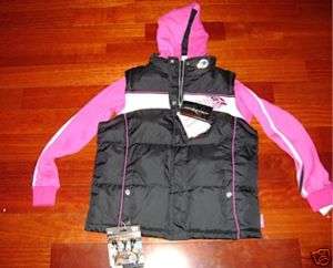 ZEROXPOSUR NEW GIRLS 16 SWEAT FLEECE W/VEST 3 IN 1 COAT  