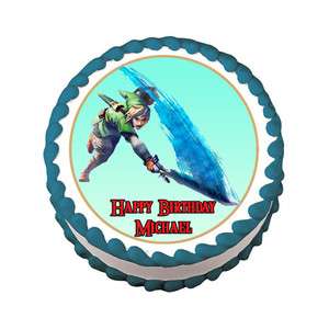 LEGEND OF ZELDA SKYWARD SWORD WII Round Edible Birthday Party Cake 