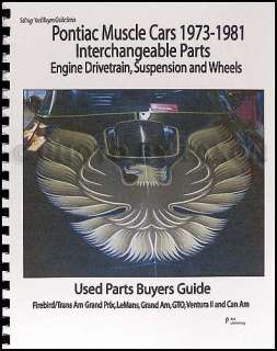 Trans Am and Firebird Parts Interchange Book 1974 1975 1976 1977 1978 