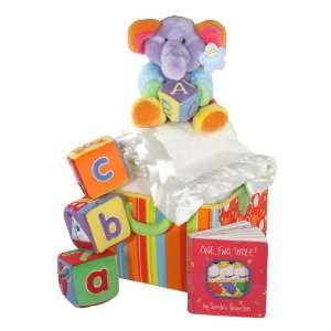  Adorable Baby Gift Basket #1 123 Baby Book ABC Elephant 