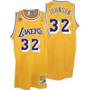  Men`s Los Angeles Lakers #32 Magic Johnson Gold Swingman 
