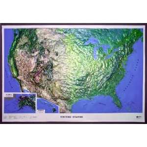  UNITED STATES (All 50 States) Large Size Raised Relief Map 