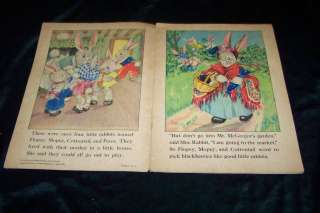 Vtg 1938 PETER RABBIT Ruth E Newton Whitman Linenette Illustrated 