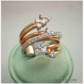 Anello oro bianco e rosa fantasia diamanti Valore 1860  
