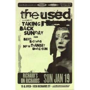  The Used Taking Back Sunday Vancouver Concert Poster 03 
