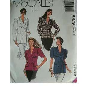   LINED OR UNLINED JACKETS SIZE 6 MCCALLS PATTERN 5379 