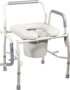 Drive 11125PSKD 1 Drop Arm Bedside Commode Padded Seat  