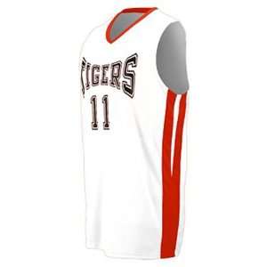  Custom Augusta Youth Triple Double Game Jersey WHITE/RED 