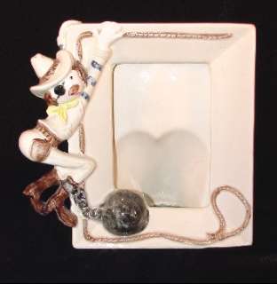 Lefton Whimsical Cowboy Picture Frame #00141 Adorable  