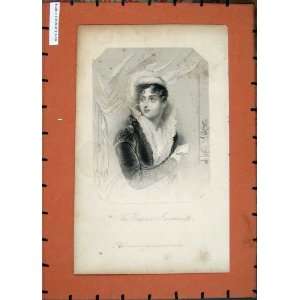  1847 Antique Portrait Empress Josephine Lady Woman
