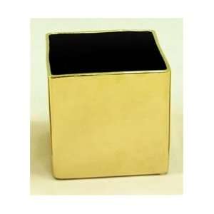  Ceramic Cube Vase 5x5x5   Gold Arts, Crafts & Sewing