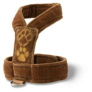  Velvet Harness Brown with Paws xxs