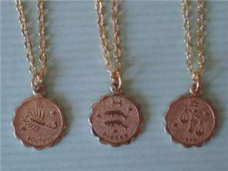 SWEET PETITE ZODIAC CHARM NECKLACE   12 SIGNS AVAIL.  