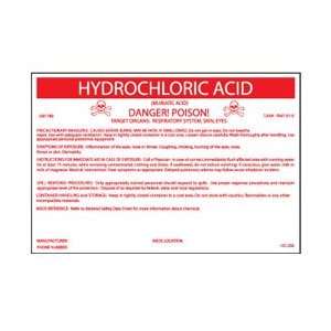   HAZMAT Container Labels for Hydrochloric Acid Industrial & Scientific