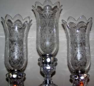 Antique Baccarat 3 light Medaillon Candelabra with 3 Baccarat Crystal 
