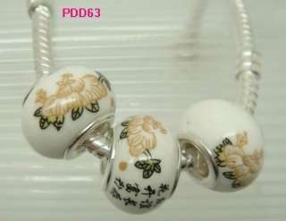 20 colors Pick Murano Porcelain Ceramic European beads Core Fit 