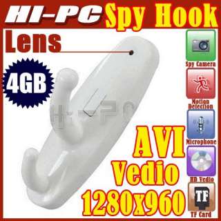 1280*960 Mini Clothes Hook Spy Camera Cam Hidden Pinhole DVR Dv 30Fps 