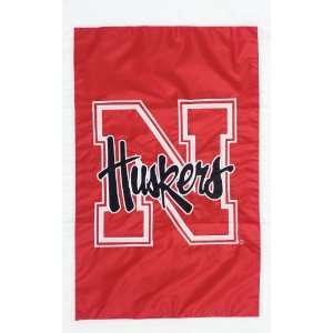   Cornhuskers Double Sided 29 x 44 Inch Applique Flag