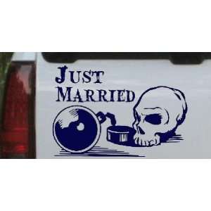 Just Married Ball and Chain Skull Skulls Car Window Wall Laptop Decal 