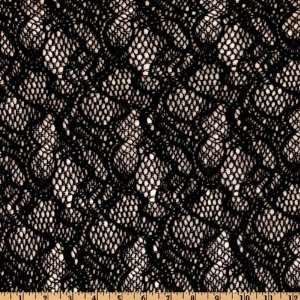  68 Wide Novelty Lace Midnight Black Fabric By The Yard 