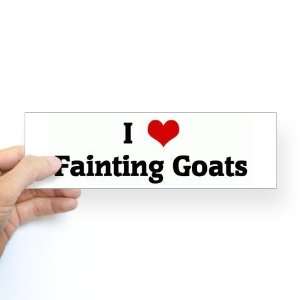 I Love Fainting Goats Humor Bumper Sticker by  
