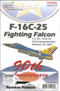   Decal 48 1214 F 16C 25 Fighting Falcon 111FS/ 147th FG  