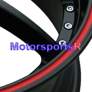   XXR 941 Black Red Stripe Rims Wheels 4x100 06 09 10 11 12 Honda Fit EX