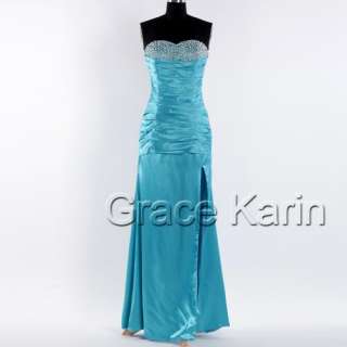 Sexy BEADED Long Formal Prom Party Ball Cocktail Evening Dress free 