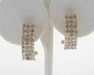 1ct Genuine Diamonds Solid 14k Yellow Gold Earrings  