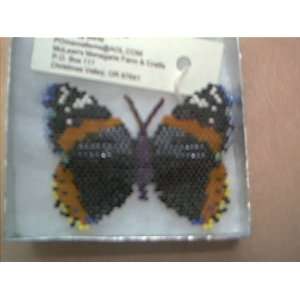  Hand Stitched Beaded Butterfly Barrette 