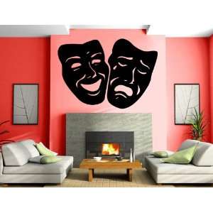 Masks Comedy and Tragedy Theater Decor Wall Mural Vinyl Decal Sticker 