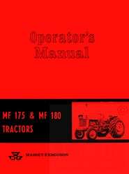 Massey Ferguson MF 175 180 MF175 MF180 Operators Manual  