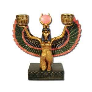   Isis Egyptian Double Taper Candle Holder Figurine 7726